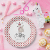 Watercolor Winter Fox Weihnachts-Party Pappteller (Party)