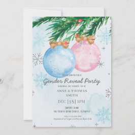Watercolor Winter Gender Reveal Baby Shower Einladung