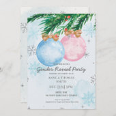 Watercolor Winter Gender Reveal Baby Shower Einladung (Vorne/Hinten)