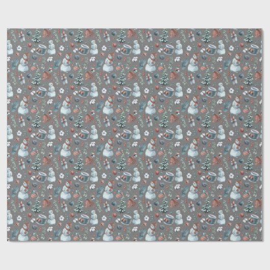 Watercolor Winter Geschenkpapier (Flach)