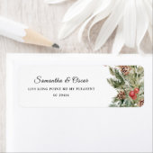 Watercolor Winter Green Pine Tree & Pine Cone (Insitu)