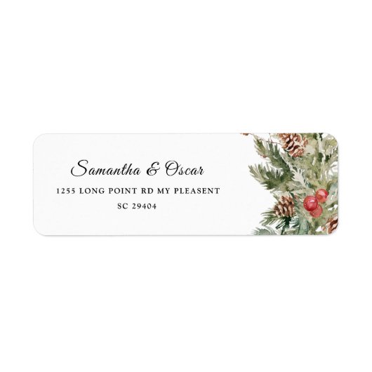 Watercolor Winter Green Pine Tree  & Pine Cone (Vorne)