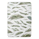 Watercolor Winter Green Seamless Muster Badematte (Vorderseite Vertikal)