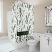 Watercolor Winter Green Seamless Muster Duschvorhang (Beispiel)