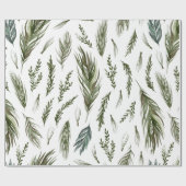 Watercolor Winter Green Seamless Muster Geschenkpapier (Flach)