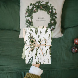 Watercolor Winter Green Seamless Muster Geschenkpapier Set