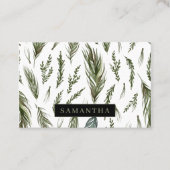 Watercolor Winter Green Seamless Muster Visitenkarte (Vorderseite)