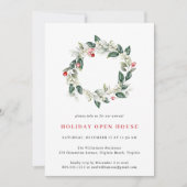 Watercolor Winter Greenerity Holiday Open House Einladung (Vorderseite)