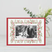 Watercolor Winter Greenerity Rahmen Weihnachtskart Dankeskarte (Stehend Vorderseite)