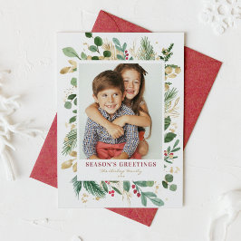 Watercolor Winter Greenery Jahreszeit Grüße Feiertagskarte