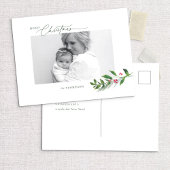 Watercolor Winter Greenery Modernes Weihnachtsfest Postkarte