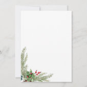 Watercolor Winter Greenery Red Berries Wedding Einladung (Rückseite)