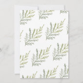 Watercolor Winter Greenery Verspätete Hochzeit Einladung (Rückseite)