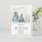 Watercolor Winter Housewarming Einladung (Stehend Vorderseite)