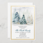 Watercolor Winter Housewarming Einladung (Vorne/Hinten)