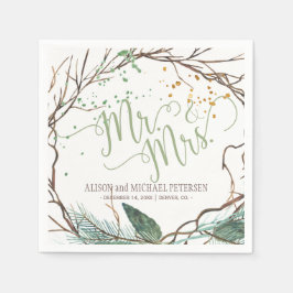 Watercolor Winter-Kranz mehr und mehr Drehbuch Hoc Serviette