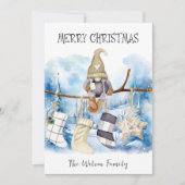 Watercolor Winter Lady Gnome Frohe Weihnachten (Vorderseite)