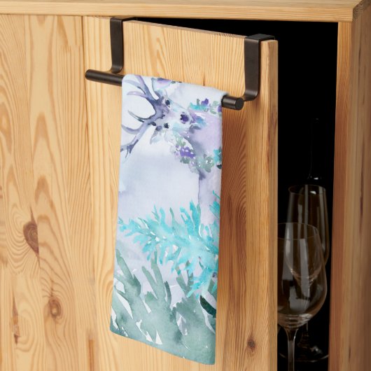 Watercolor Winter Landscape Happy Holidays Geschirrtuch (Drittel gefaltet)