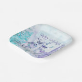 Watercolor Winter Landscape Happy Holidays Pappteller (Gewinkelt)