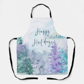Watercolor Winter Landscape Happy Holidays Schürze (Vorderseite)