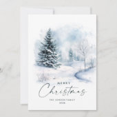 Watercolor Winter Landschaft Weihnachten (Vorderseite)