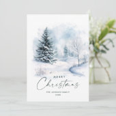 Watercolor Winter Landschaft Weihnachten (Stehend Vorderseite)