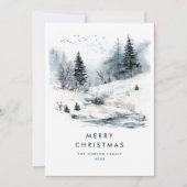 Watercolor Winter Landschaft Weihnachten (Vorderseite)
