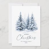 Watercolor Winter Landschaft Weihnachten (Vorderseite)