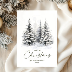 Watercolor Winter Landschaft Weihnachten