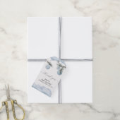 Watercolor Winter Mountain Snowflake Baby Shower Geschenkanhänger (Mit Garn)