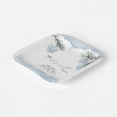 Watercolor Winter Mountain Snowflake Baby Shower Pappteller (Gewinkelt)