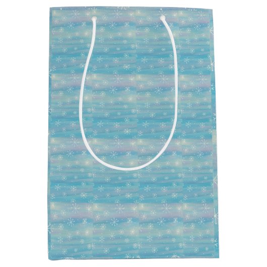 Watercolor Winter Pattern Mittlere Geschenktüte (Vorderseite)