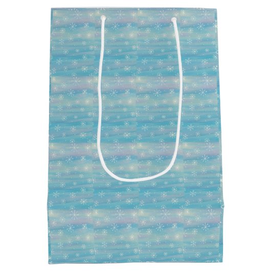 Watercolor Winter Pattern Mittlere Geschenktüte (Rückseite)