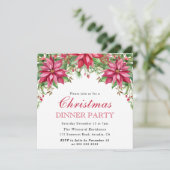 Watercolor Winter Red Poinsettia Weihnachten Einladung (Stehend Vorderseite)