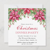 Watercolor Winter Red Poinsettia Weihnachten Einladung (Vorderseite)