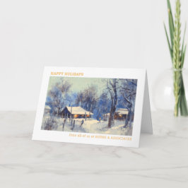 Watercolor Winter Scene Business Feiertagskarte