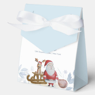 Watercolor-Winter-Schlitten-Elch-Santa-Baby-Party Geschenkschachtel