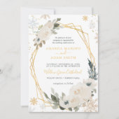 Watercolor Winter Snow Frame Wedding Party Einladung (Vorderseite)