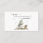 Watercolor Winter Snowman Diaper Raffle Begleitkarte (Rückseite)