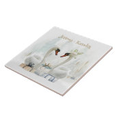 Watercolor Winter Swans Personalisiert Fliese (Seite)