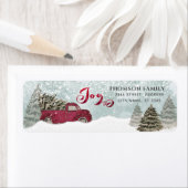 Watercolor Winter Szene roter LKW Joliday (Insitu)