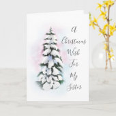 Watercolor Winter Tree Vignette Karte (Gelbe Blume)