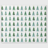 Watercolor Winter Tree Weihnachtswrapping Geschenkpapier (Flach)
