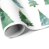 Watercolor Winter Tree Weihnachtswrapping Geschenkpapier (Rolleneckpunkt)