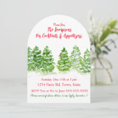 Watercolor Winter Trees PERSONALISIEREN Arch Einladung (Stehend Vorderseite)
