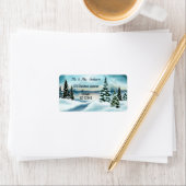 Watercolor Winter Wedding Address Label Adressaufkleber (Insitu)