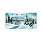 Watercolor Winter Wedding Address Label Adressaufkleber (Vorne)