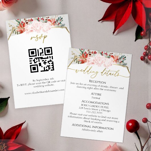 Watercolor Winter Wedding Details | UAWG | | QR-Co Begleitkarte