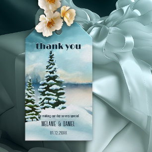 Watercolor Winter Wedding Vielen Dank für Ihr Gesc Geschenkanhänger