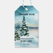 Watercolor Winter Wedding Vielen Dank für Ihr Gesc Geschenkanhänger (Vorderseite)